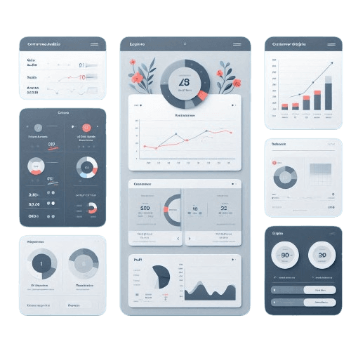 Dashboard showing e-commerce analytics with sales metrics and growth charts. ScaleForShop analytics platform interface